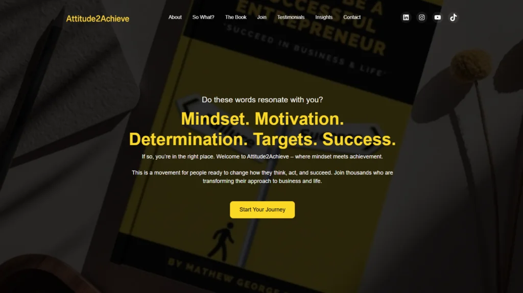 Attitude2Achieve website by Tada