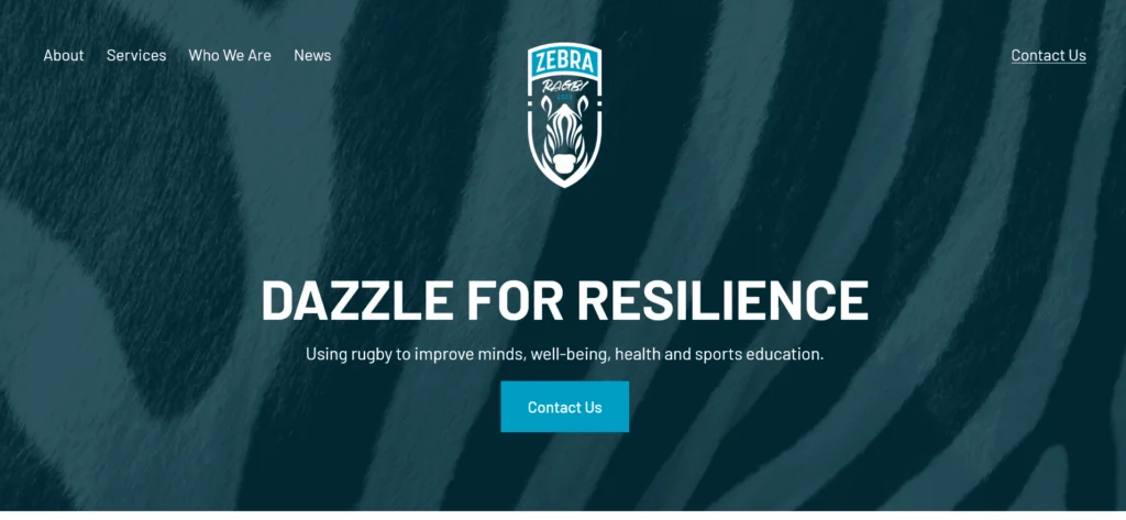 Zebra Ragbi website by Tada