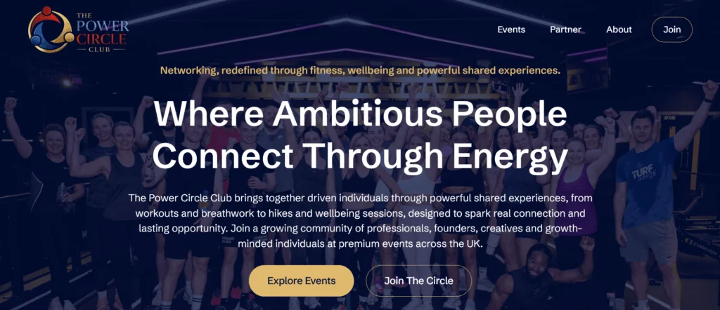 Power Circle Club website by Tada