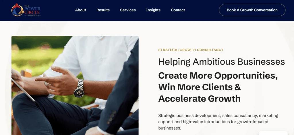 Power Circle Consultancy website by Tada